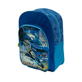 Hectarul - Ghiozdan mediu cu 2 compartimente Batman, bleu ,37x27x12 cm